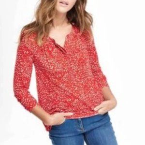 Boden Aubrey Red Speckled Long Sleeve Top